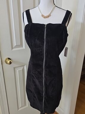 SO BRAND WOMEN'S JUNIOR PLUS SIZE BLACK CORDOROY JUMPER/PENAFORE DRESS SIZE XXL